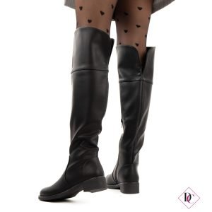 stivali cuissardes neri tacco basso alti sopra il ginocchio de caro calzature (4)