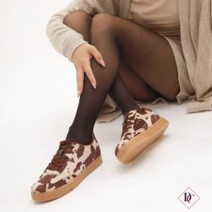 sneakers animalier con pelo beige marrone de caro calzature 2