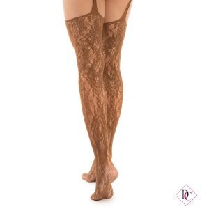 calze autoreggenti pizzo marrone collant elasticizzati de caro calzature (1)