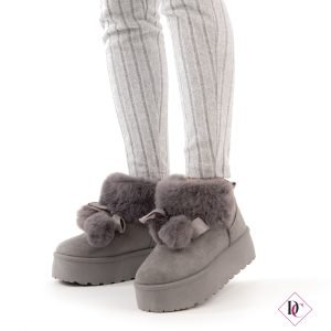 scarponcini caldi con pelliccia stivali grigio de caro calzature (2)