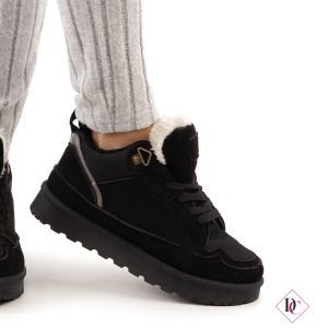 sneakers invernali nero con pelliccia de caro calzature 3