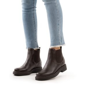 stivaletti bassi con elastici vera pelle marrone de caro calzature (2)