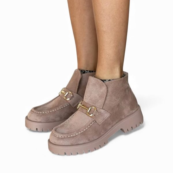 mocassini khaki invernali scarponcini tacco basso de caro calzature 4