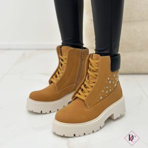 Stivali Sandy Marc Ellis anfibi con lacci zip e tacco comodo