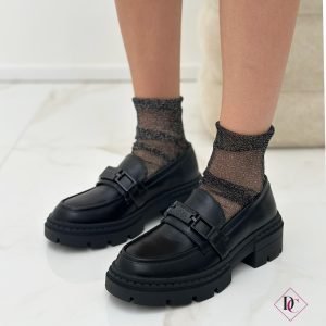 mocassini neri Marc Ellis con tacco basso de caro calzature 4