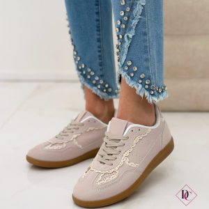 sneakers basse rosacasual chic con pizzo de caro calzature (5)
