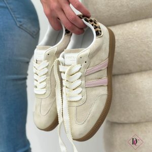 sneakers casual eleganti beige leopardato de caro calzature