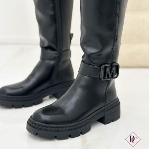 stivali neri Marc Ellis anfibi al polpaccio tacco basso De Caro Calzature 5