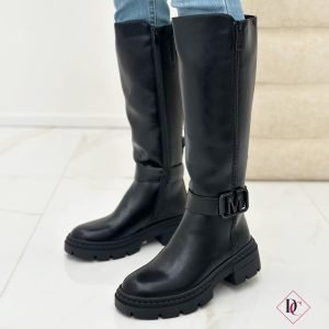 stivali neri Marc Ellis anfibi al polpaccio tacco basso De Caro Calzature 6