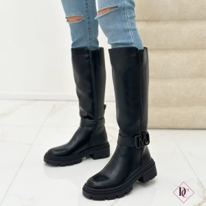 stivali neri Marc Ellis anfibi al polpaccio tacco basso De Caro Calzature 7