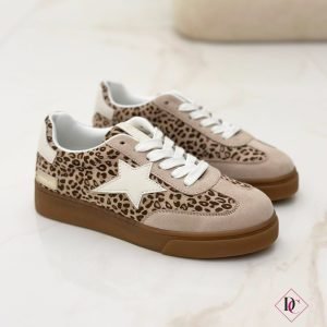 sneakers comode da passeggio beige leopardato de caro calzature (8)