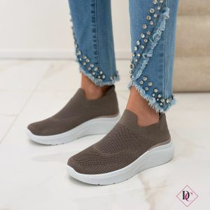 sneakers slip on khaki morbide e leggere de caro calzature (6)