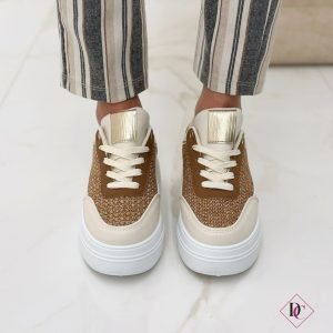 sneakers beige eleganti con zeppa alta in gomma de caro calzature (6)