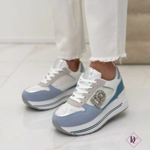 sneakers bianco blu eleganti con zeppa alta de caro calzature (5)