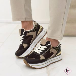 Sneakers eleganti Yara con zip lacci e zeppa comoda